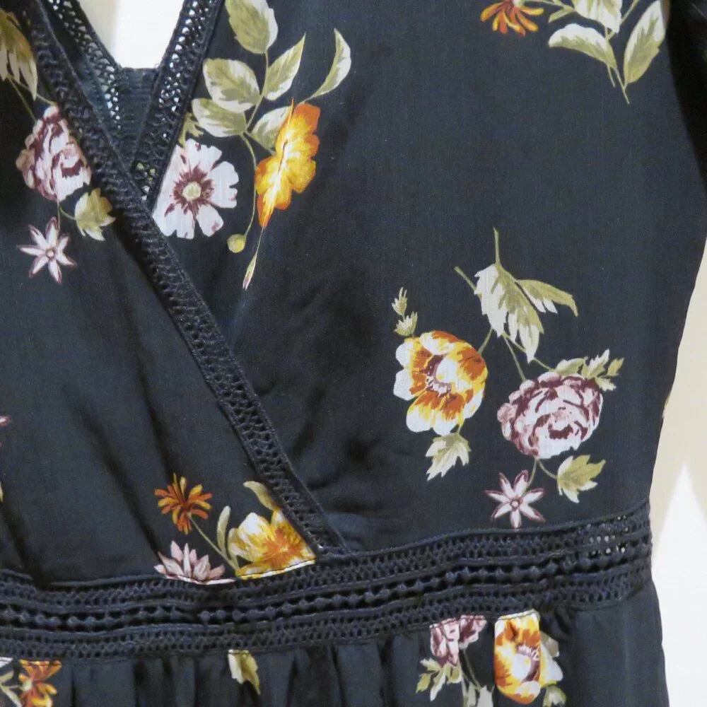 Abercrombie & Fitch Black Floral Maxi Dress