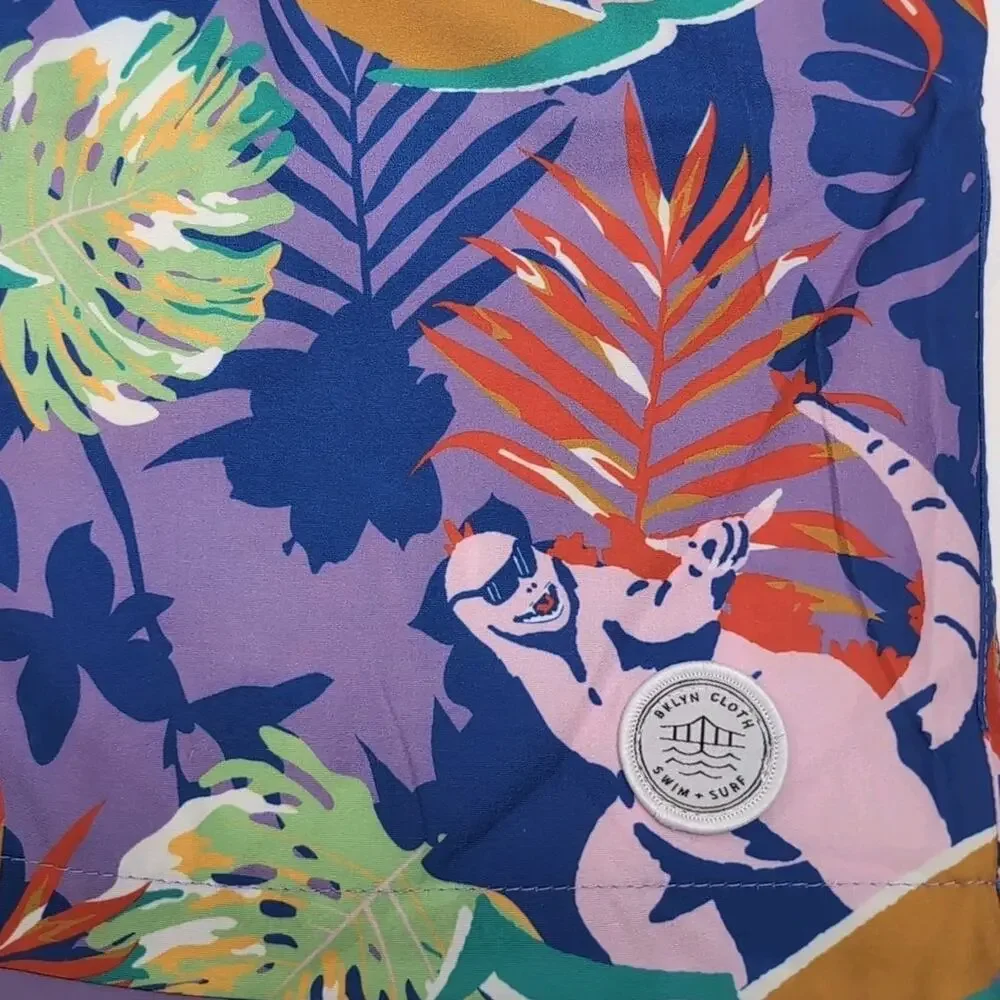 Brooklyn Cloth Co Swim Trunks Shorts Mens Size M Surfing Dinosaurs Print NEW NWT