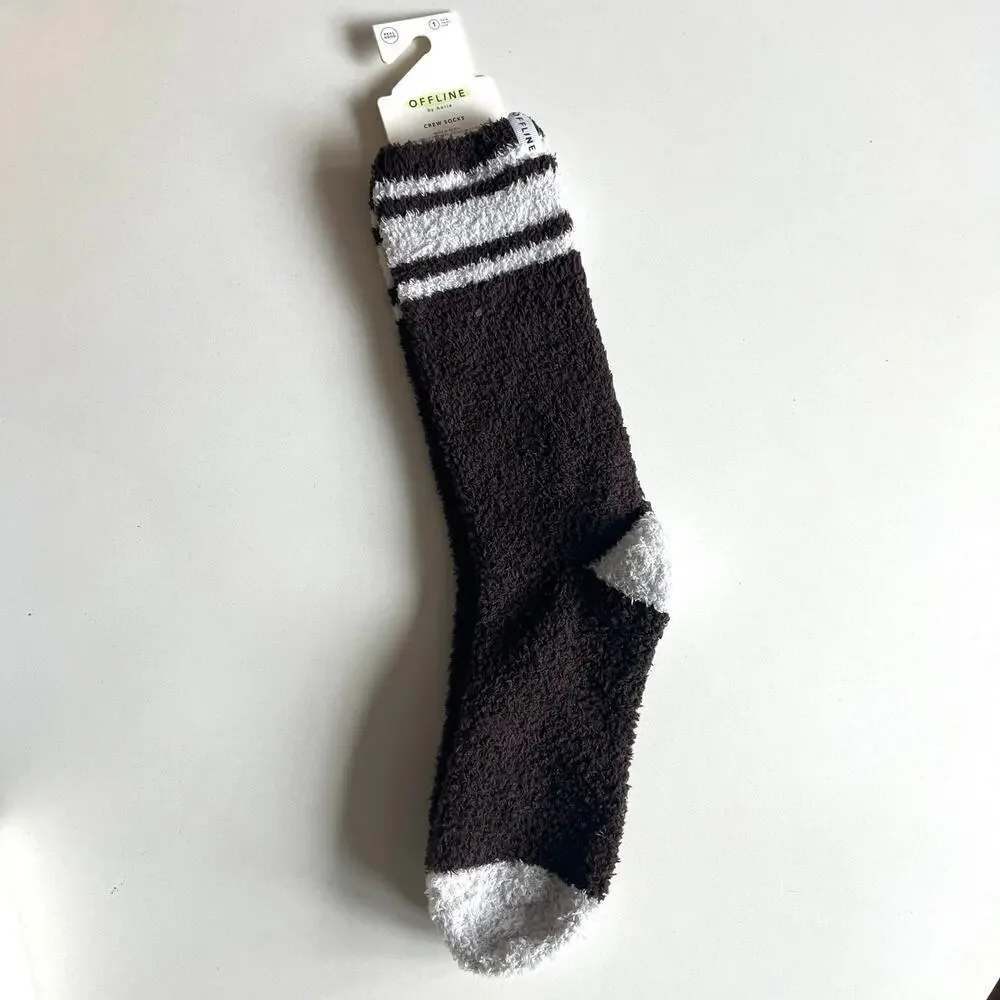 💜 AERIE NWT Offline Soft Crew Socks, One Size, Arch Support