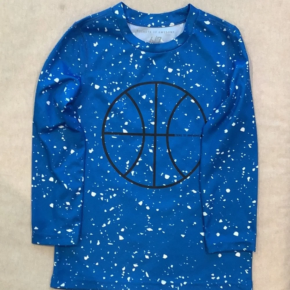 Rockets of Awesome - Rashguard - Boys’ Size 6/7 Blue/White/Black Swimwear