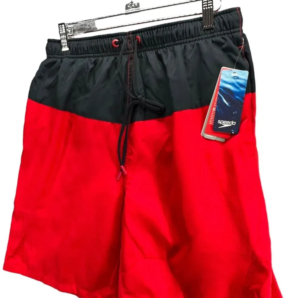 Speedo Swim Trunks Mens S Red‎ Aquagon Volley Board Shorts Beach Surf Travel NEW
