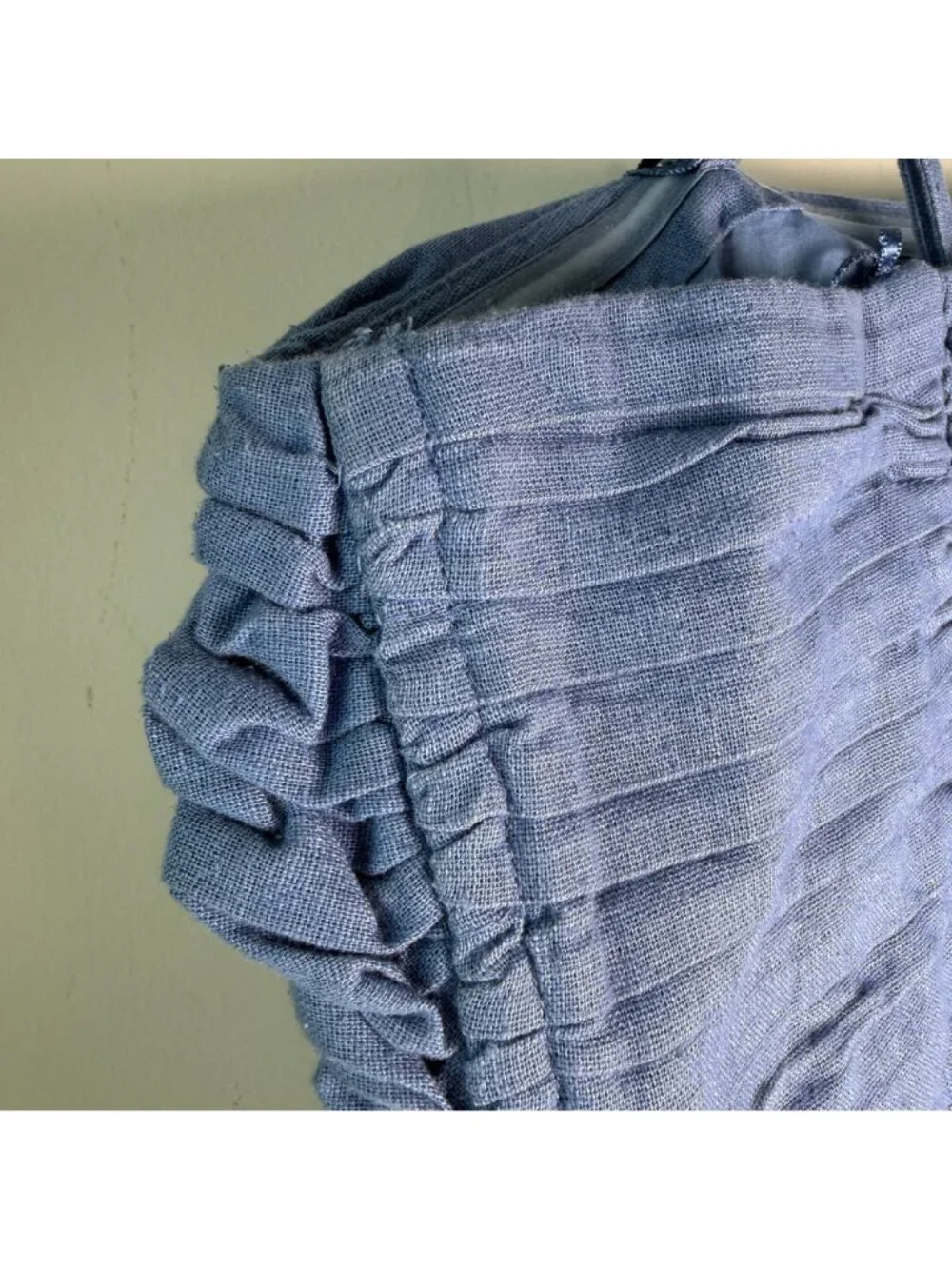 Abercrombie & Fitch Emerson Linen Cotton Blend Maxi Dress Blue XL Preppy Coastal