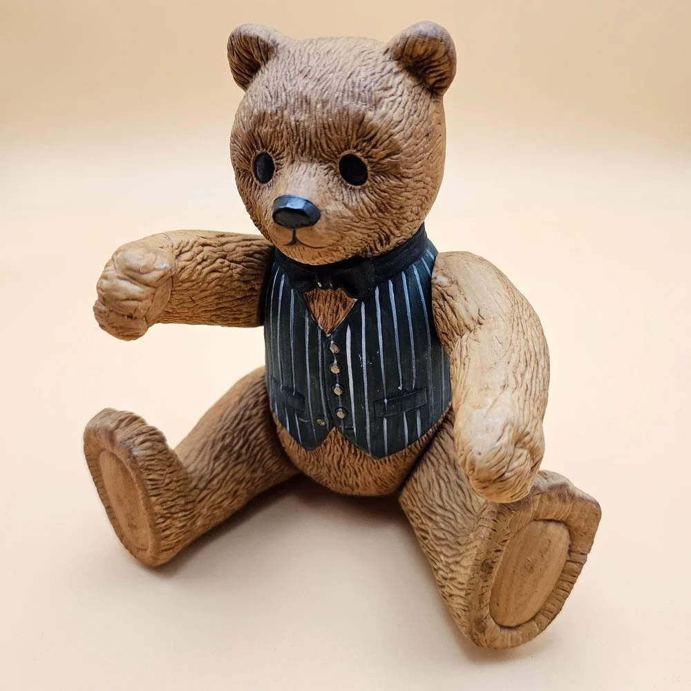 Vintage Ted D Bear‎ Figurine 1983 Dept 56 Ceramic Brown Dressed Gentleman Bear