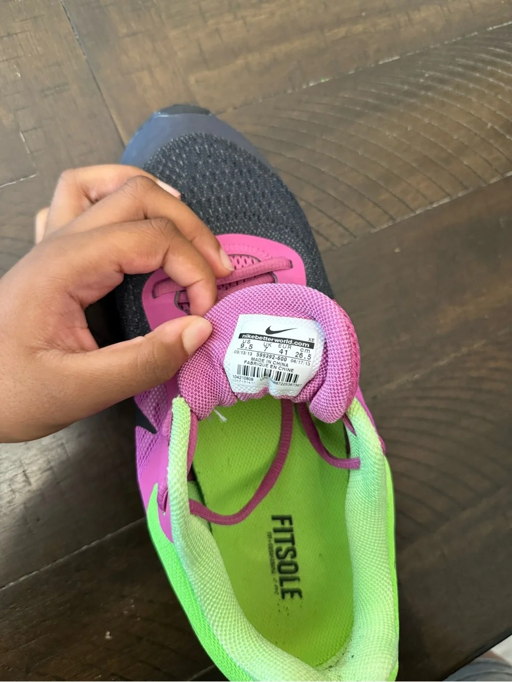Nike Pegasus Running Cross Training Purple Green Women’s Shoes Size 9.5