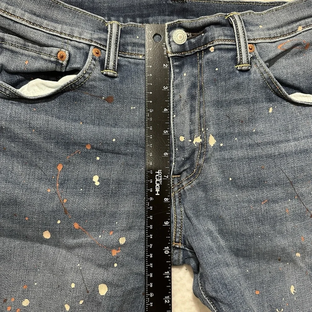 Levis 511 Jeans Tapered Stretch Cotton Classic Denim Blue Customized‎ Size 33