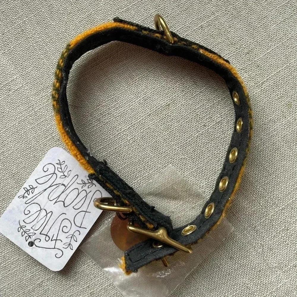NWT Found My Animal x Free People Yellow Plaid Small Collar