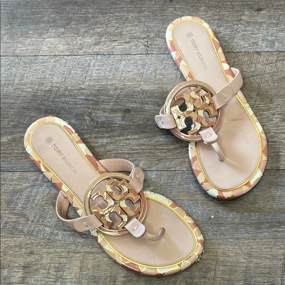 Tory Burch leather logo Miller flip flop Sandals