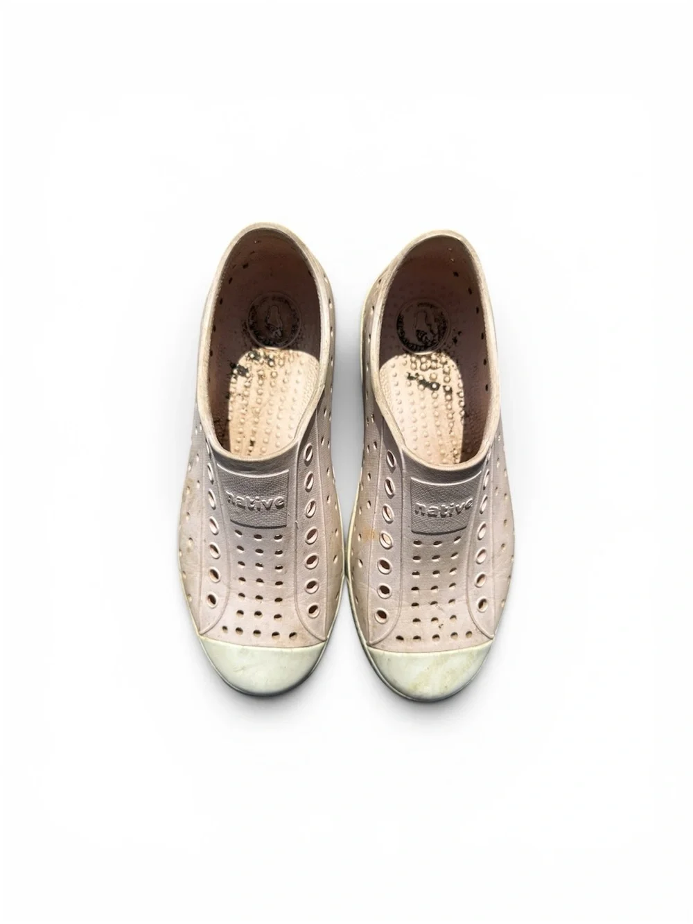 Native light pink slip ons size 1