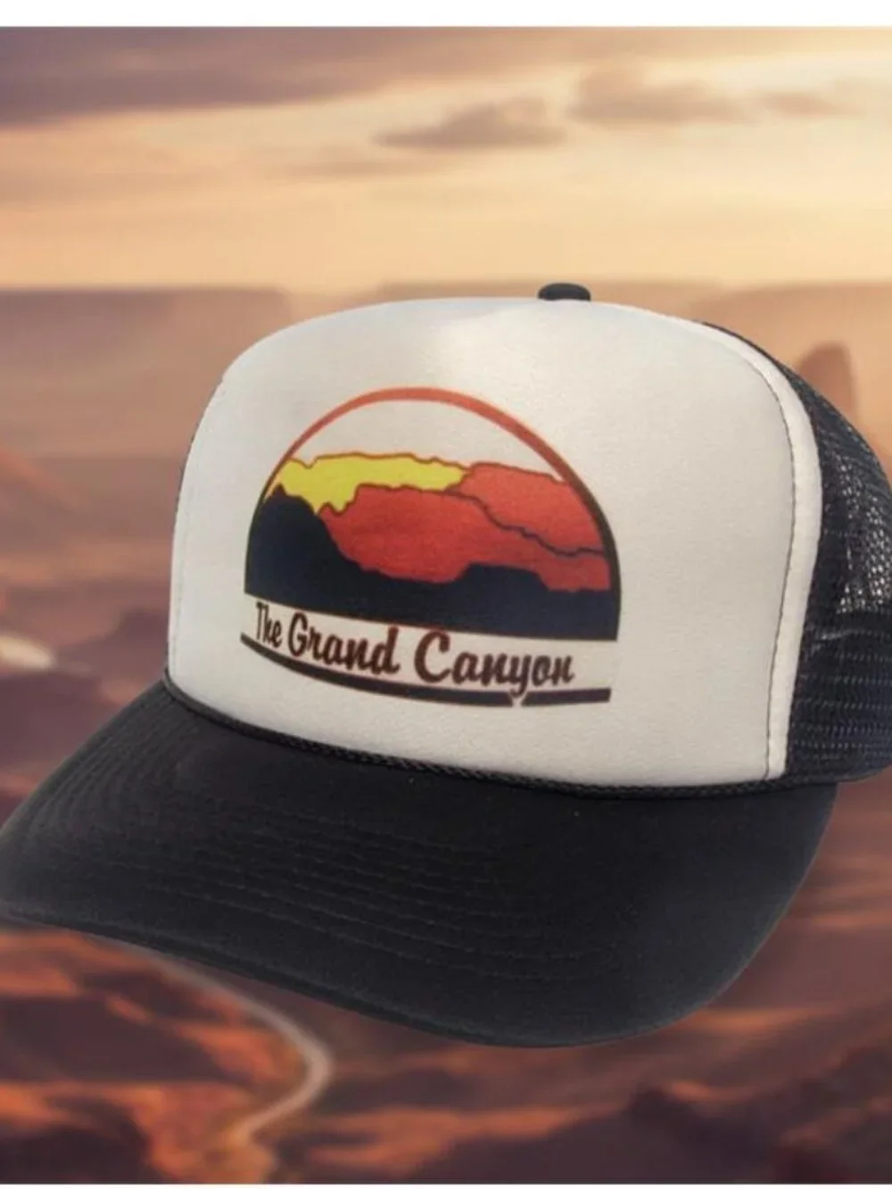 Retro Grand Canyon National Park Foam Trucker Hat Black Rope Snapback Cap New