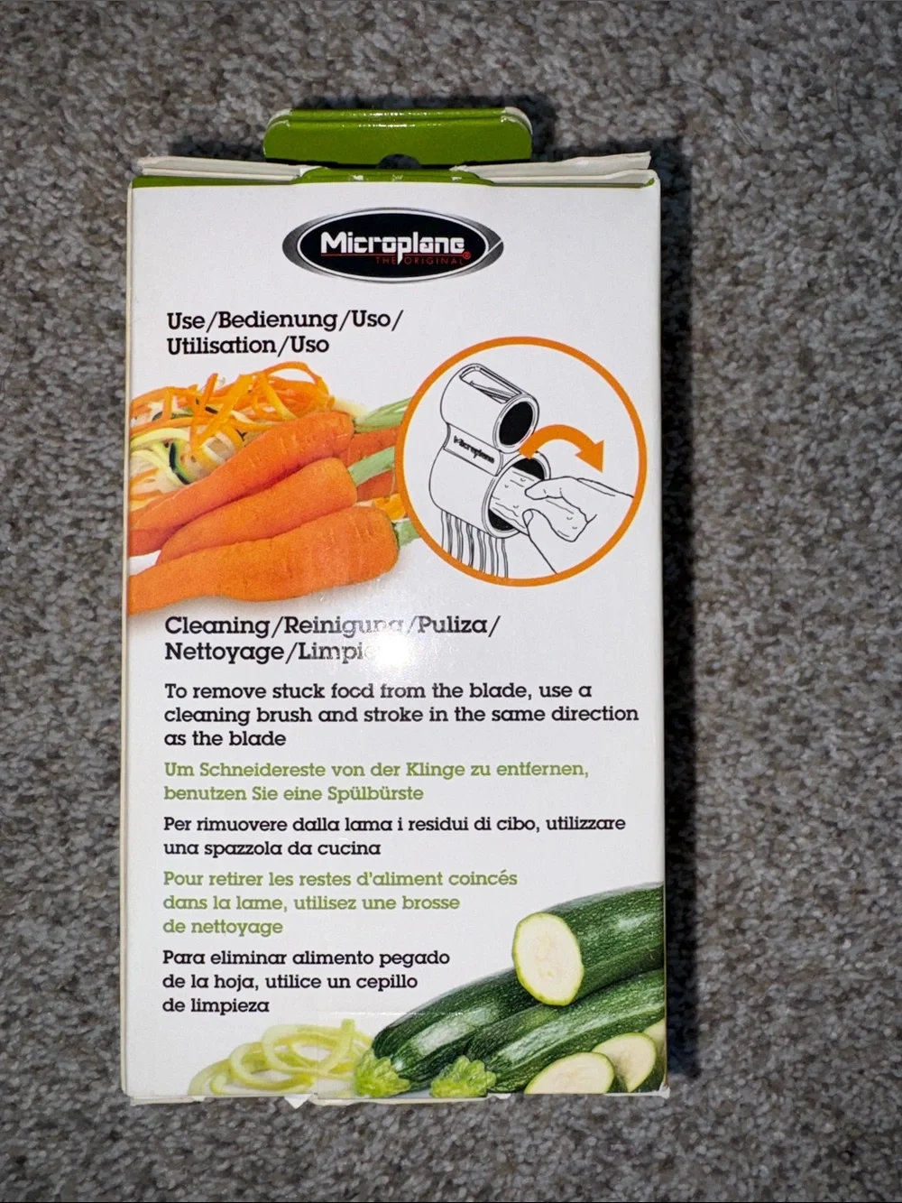 Microplane vegetables sizes
