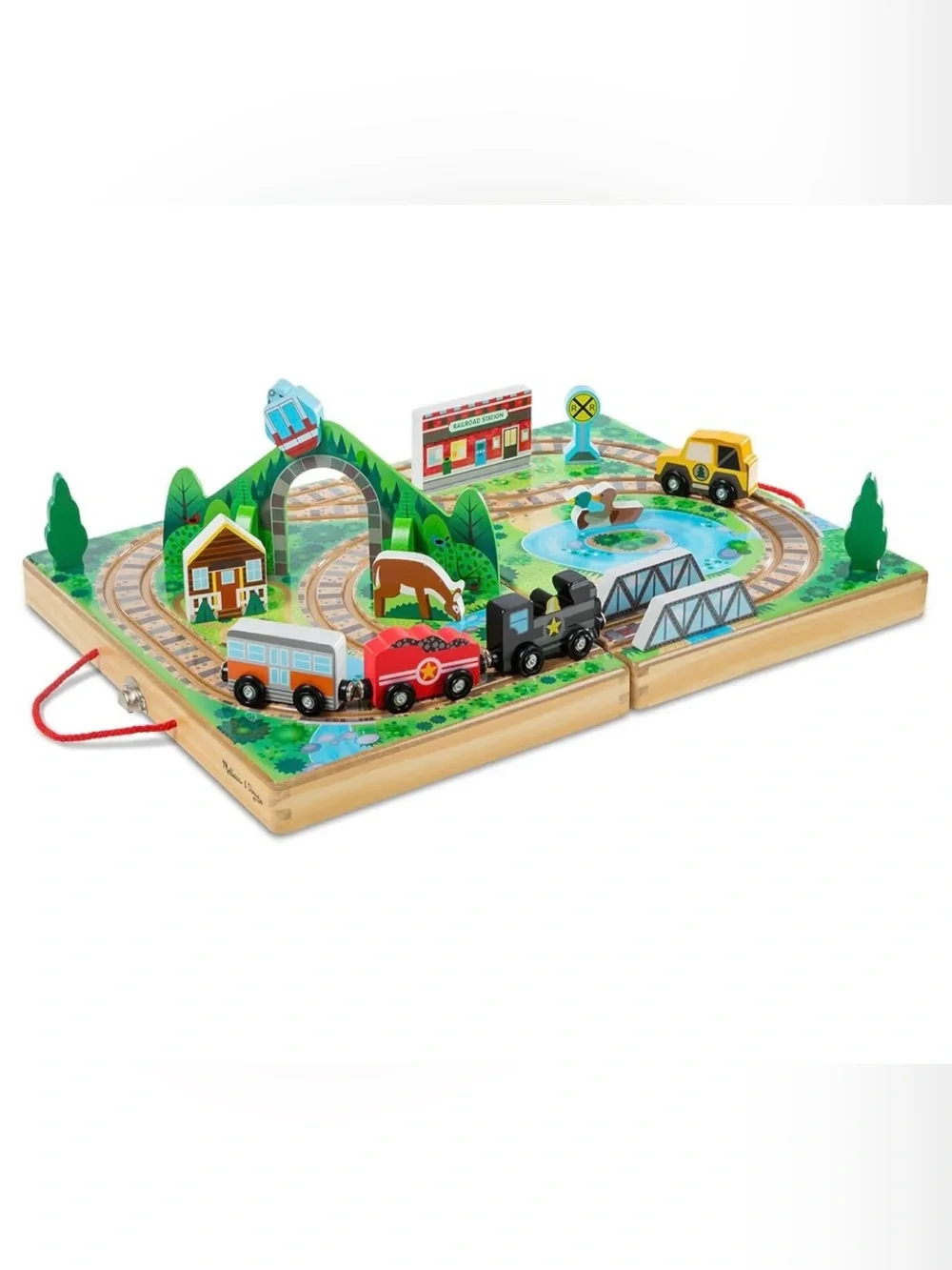 Melissa and Doug 17 Piece Foldable Train Set