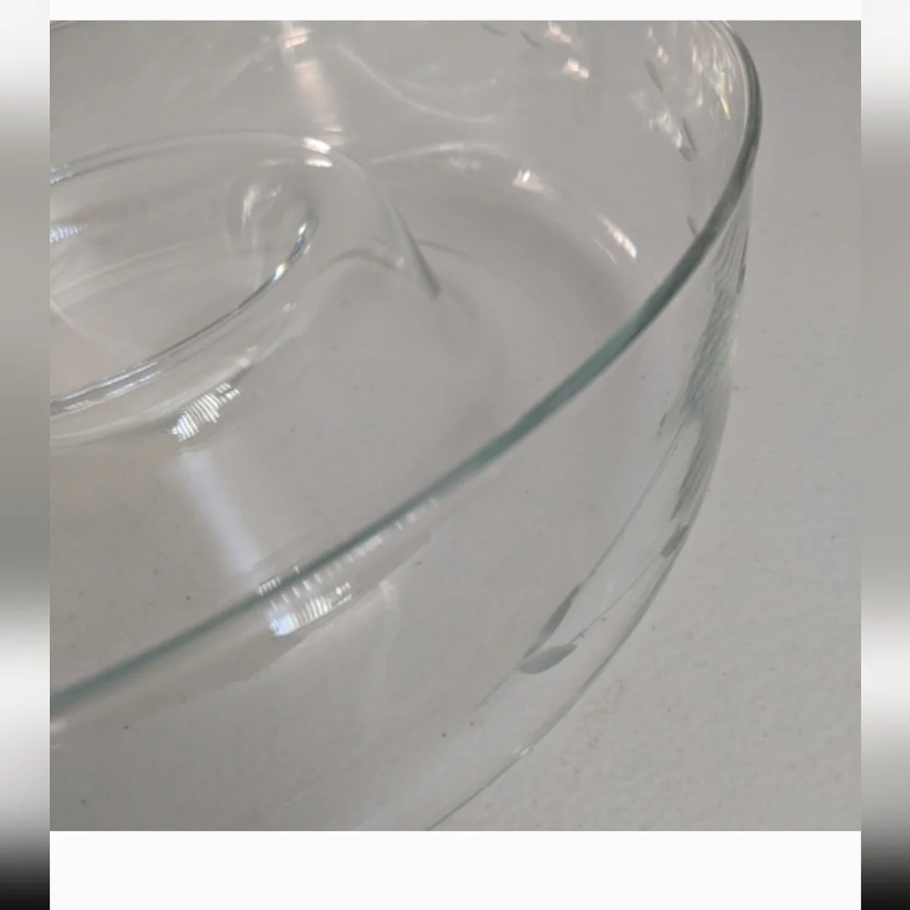 Vintage Crystal Bowl Serveware Entertaining Gift Party Kitchen