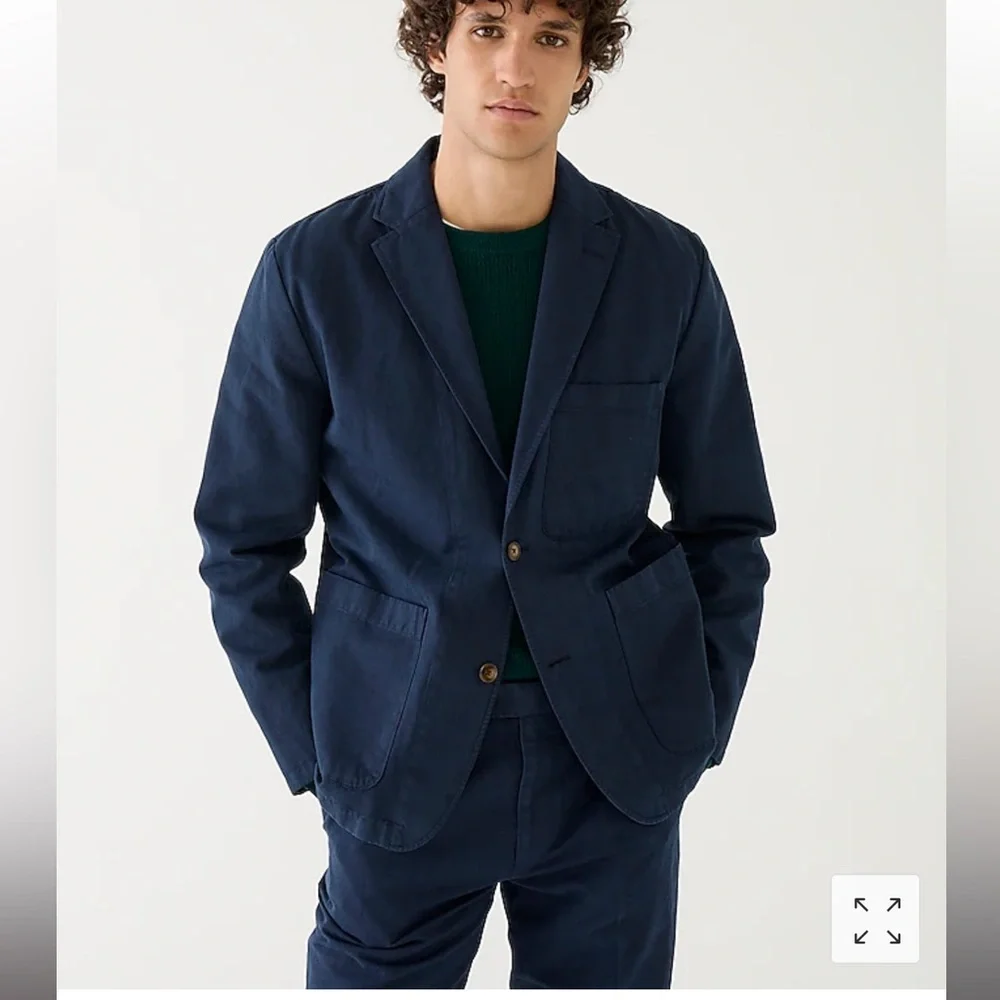 New J‎ Crew Garment-dyed-cotton-linen blend chino suit jacket