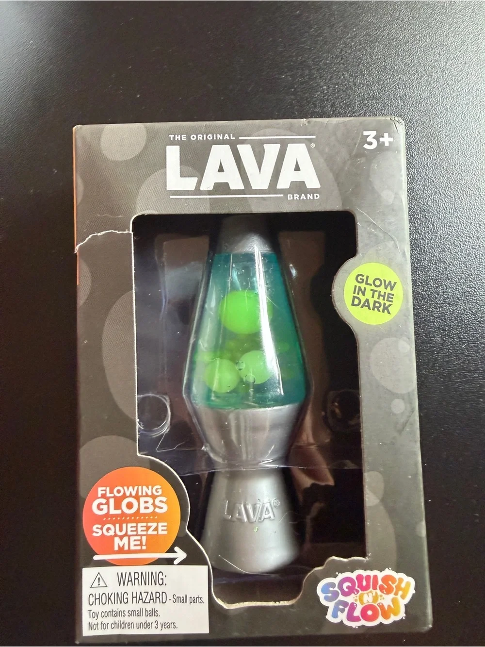 Schylling Squish 'n Flow Original Lava Lamp Glow Dark Squishy Toy Blue Green New