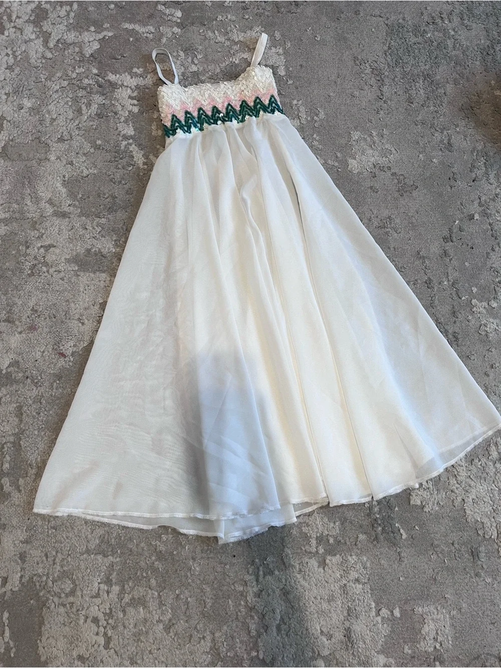Custom White Maxi Skirt with Embroidered bust