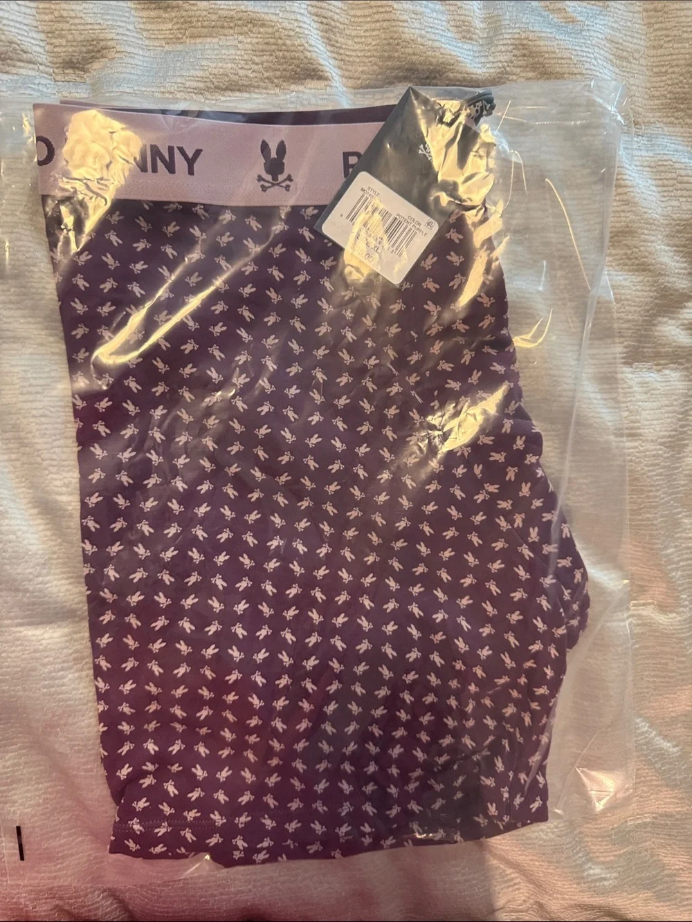 Psycho Bunny Plum Boxer Briefs with Pink Logo Waistband