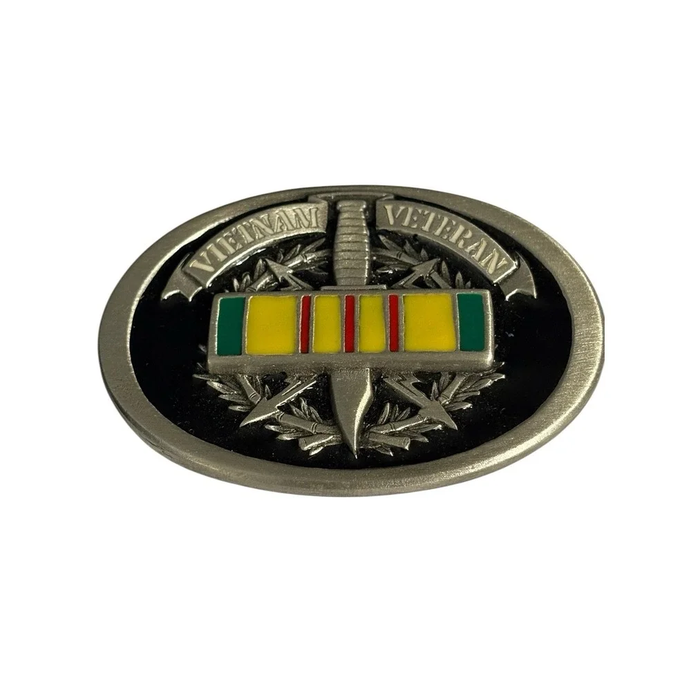 NOS Vietnam Veteran Belt Buckle Enameled‎ Great American Buckle Co. 1996 Vintage