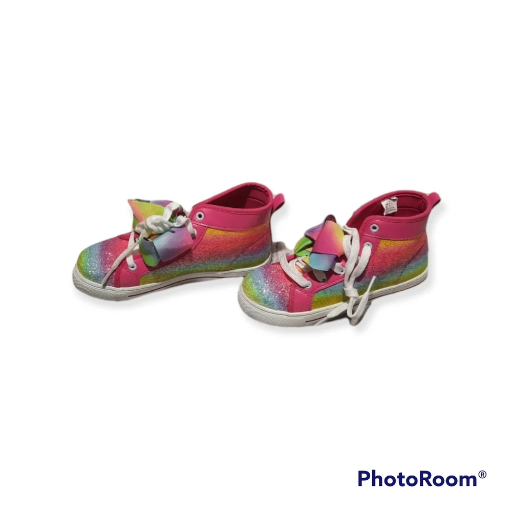 Skechers‎ Jojo Siwa Girls Sneakers HighTop Glitter Rainbow Tye Dye Size 3