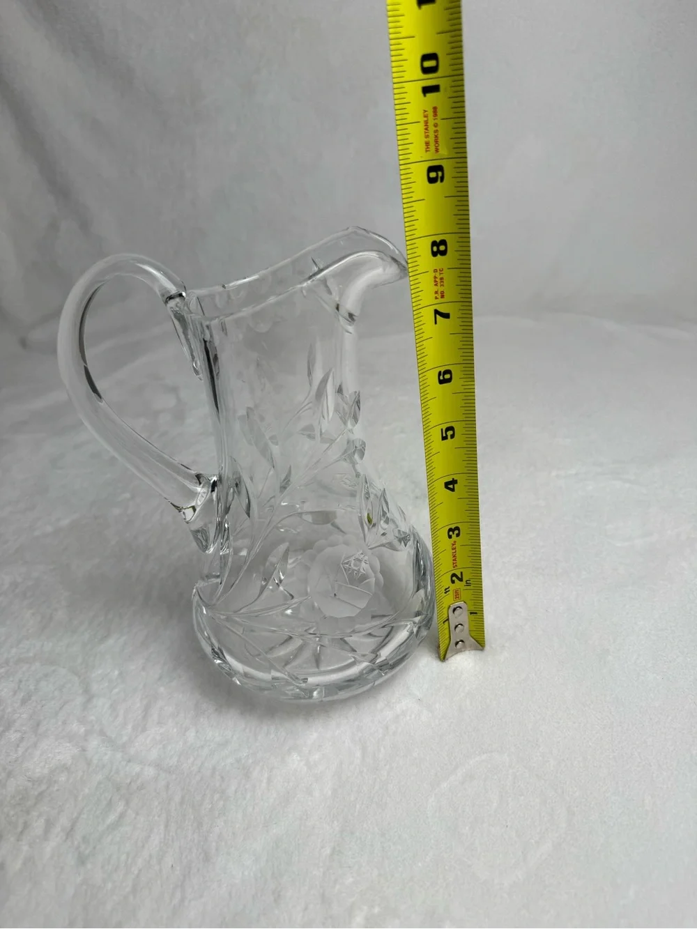 Antique 8” Jug Pitcher ABP American Brilliant Period Cut Glass Daisy Flower