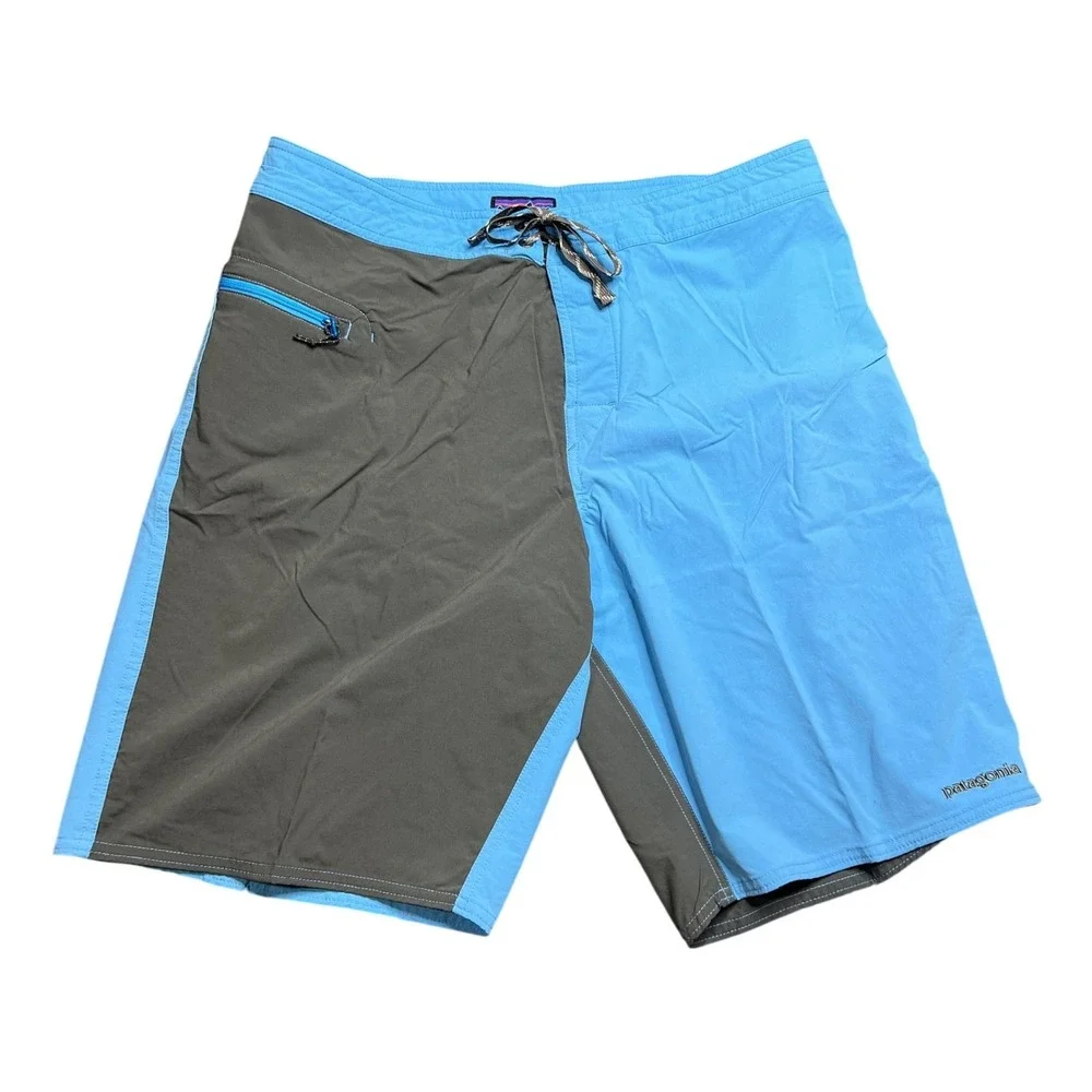 Patagonia Men's‎ 36 Stretch Wavefarer Board Shorts Swim Trunks Skipper Blue 21