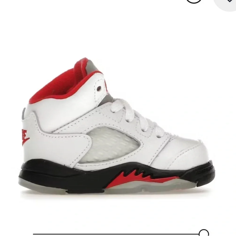 Nike White and Red High-Top Sneakers for Basketball