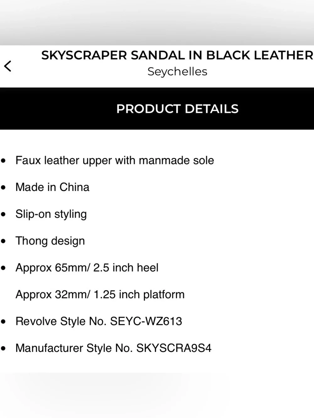 Seychelles sandal black size