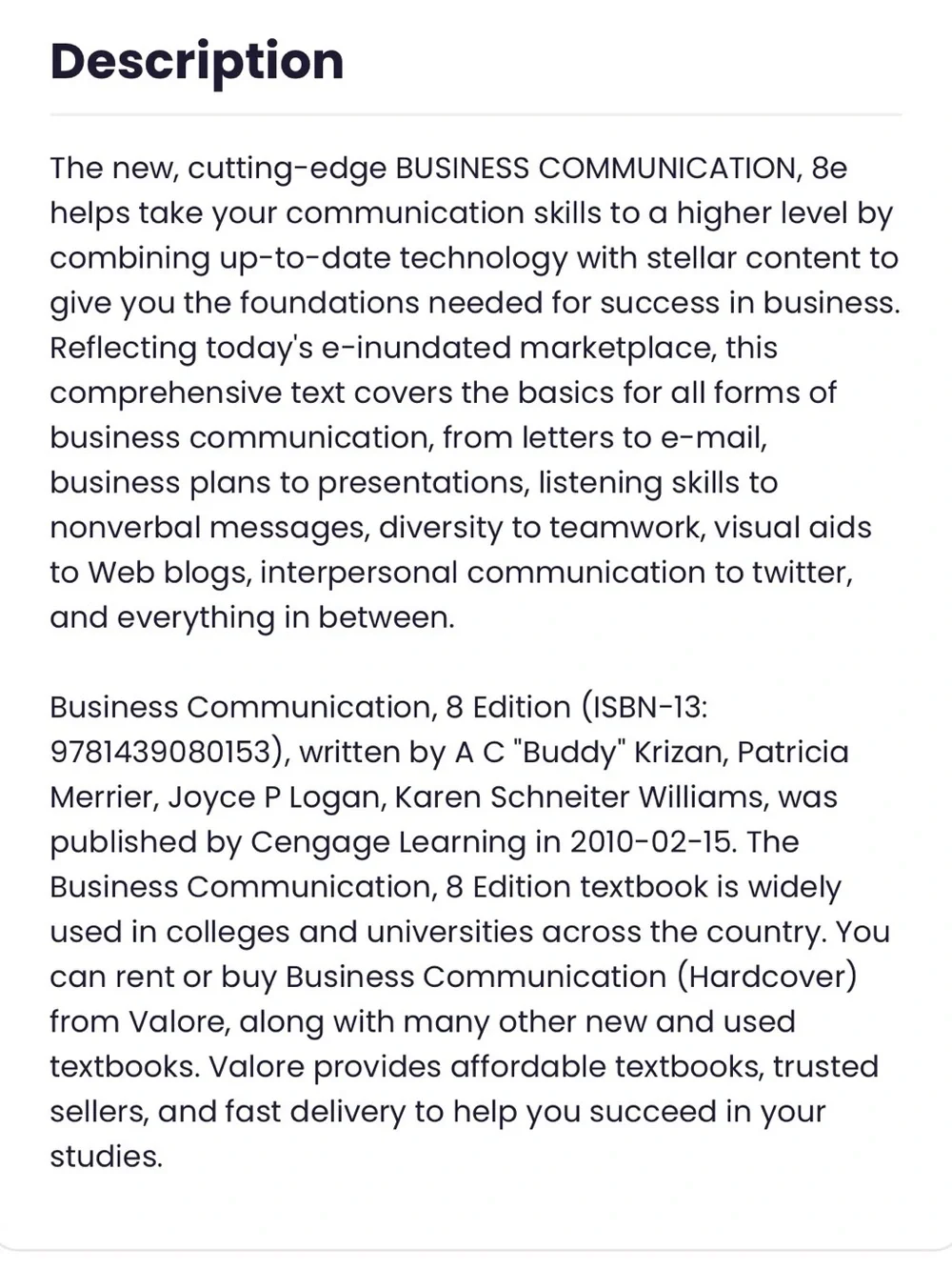N/A business communication