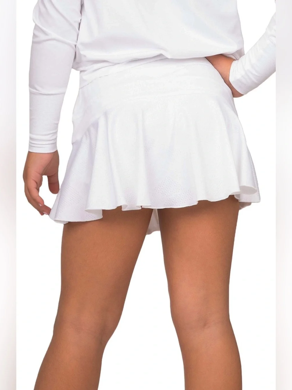 Sofibella Assymetrical Mesh Insert Ruffle Skort/Top Tennis Set, MSRP $78, XS