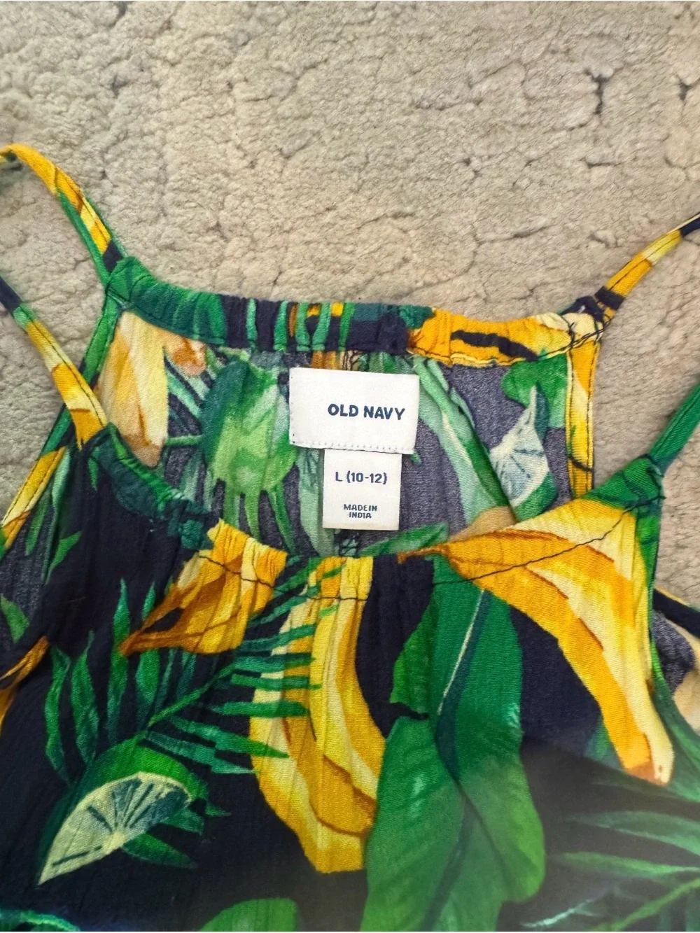 Girls Old Navy Tropical Banana Print Sundress - Green & Yellow