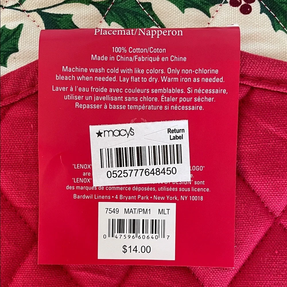 Lenox festive quilted