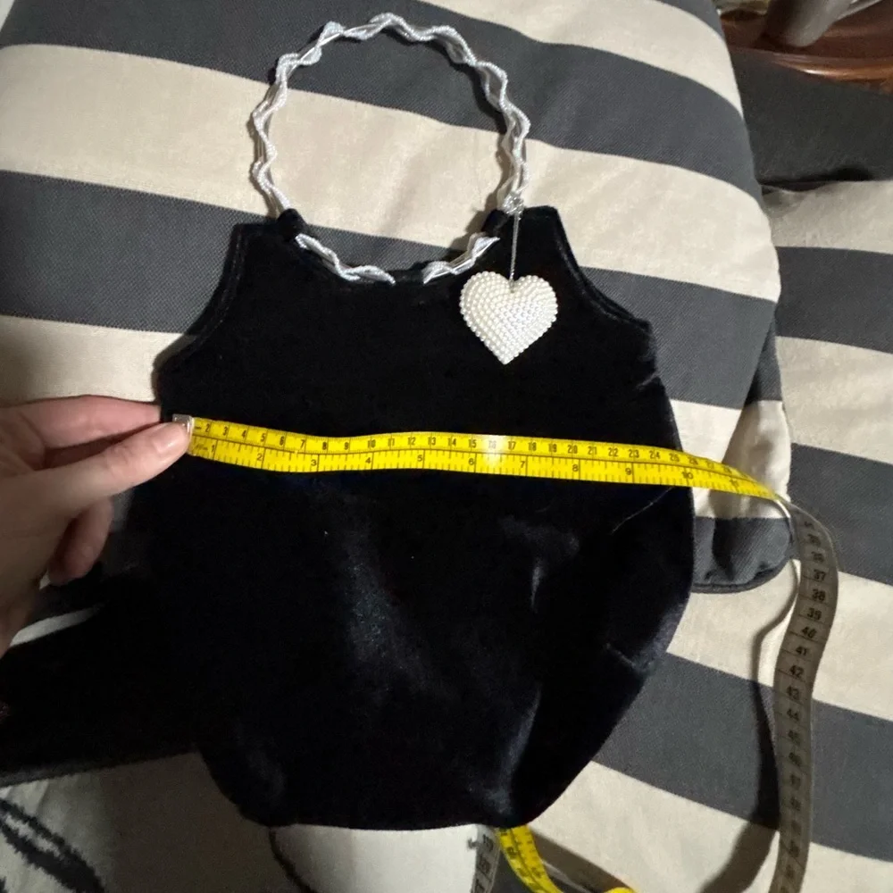 Victoria’s Secret black Velvet & Faux Pearl Victoria's Secret Purse Handbag U