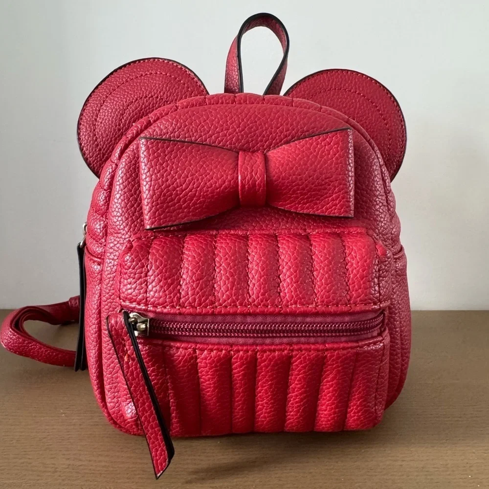 Red Mini Mickey Mouse Unisex Backpack with Bow and Ears Disney Park Character