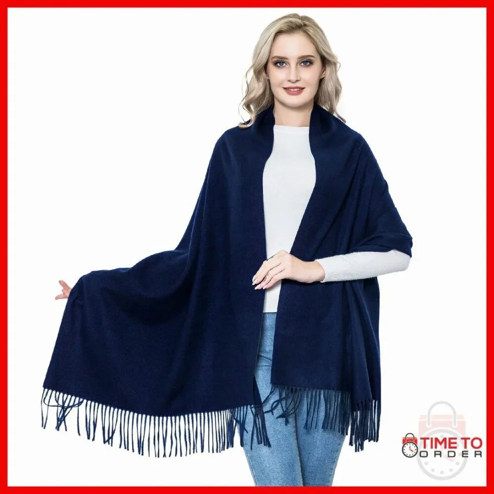 Large Winter Wool Scarf Shawl Wrap - Super Soft Warm Pashmina Travel