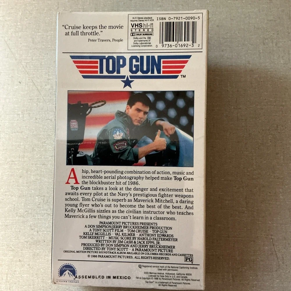 Top Gun (VHS, 1996 Release) Factory Sealed Paramount Watermarked