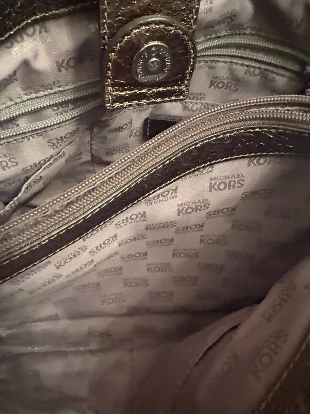 Michael Kors quilted metallic