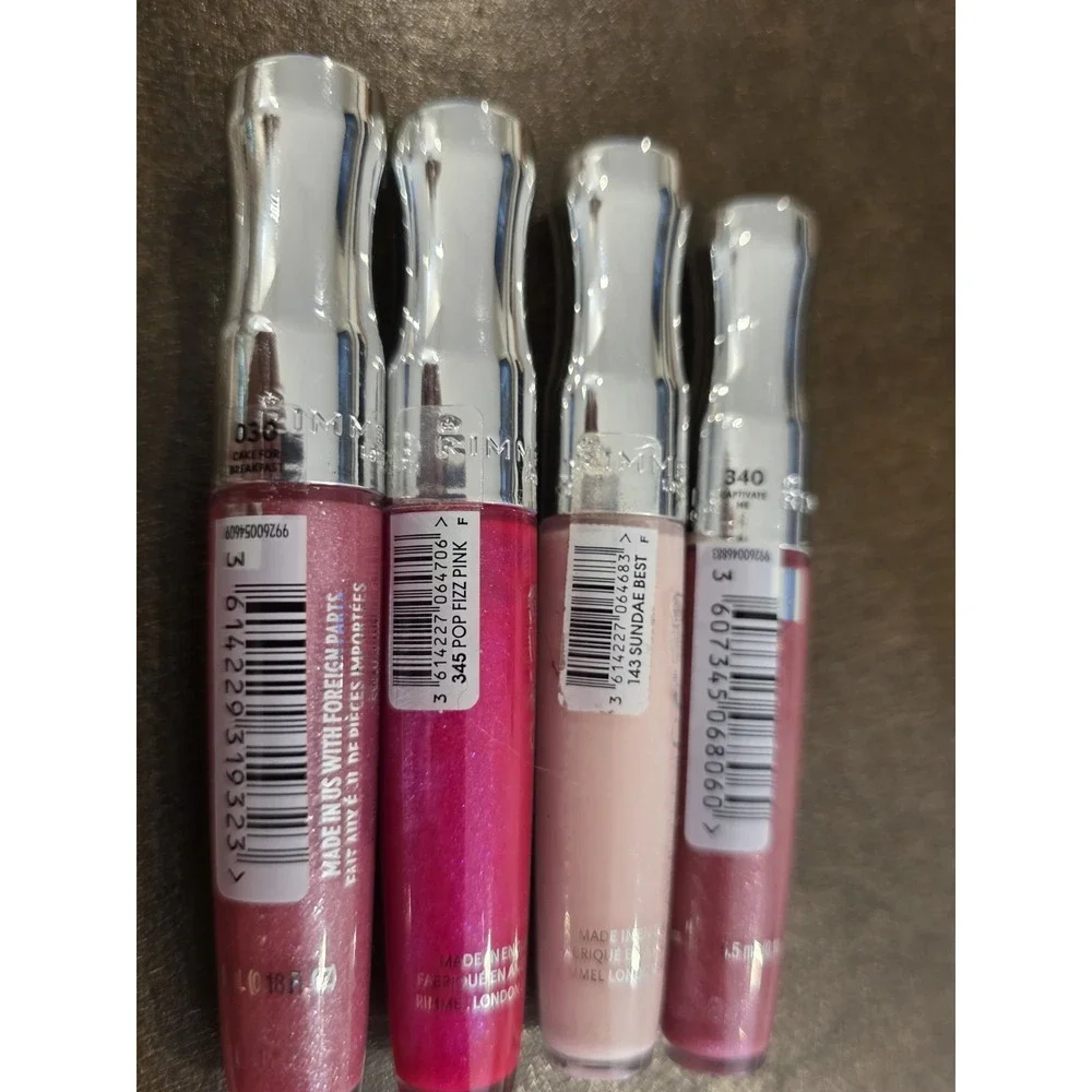 4x New And Sealed Rimmel Stay Glossy 6 Hour Lipgloss Lip Gloss