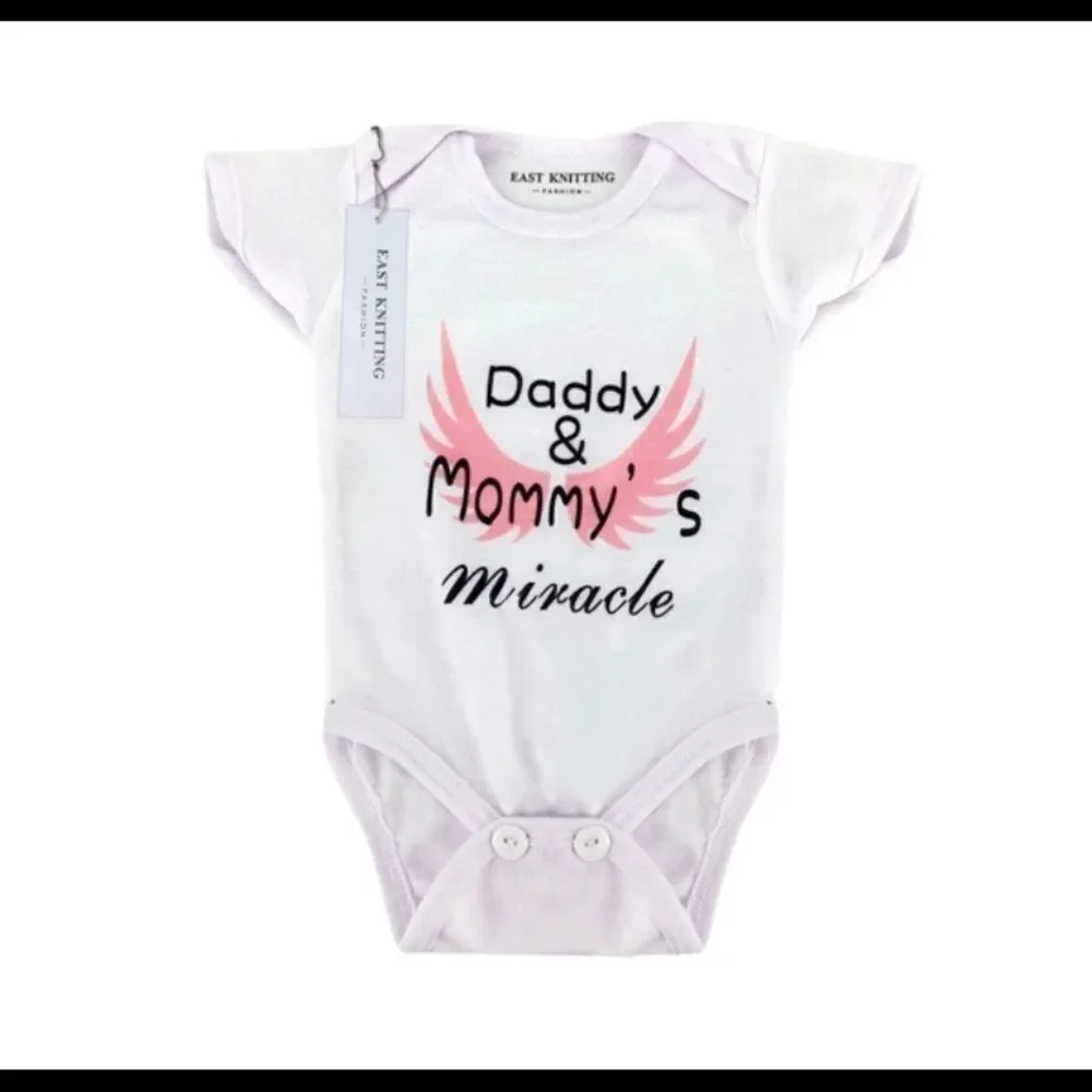 NEW size 0-3 Month Onesie “Mommy and Daddy’s Miracle” baby shower gift, new baby
