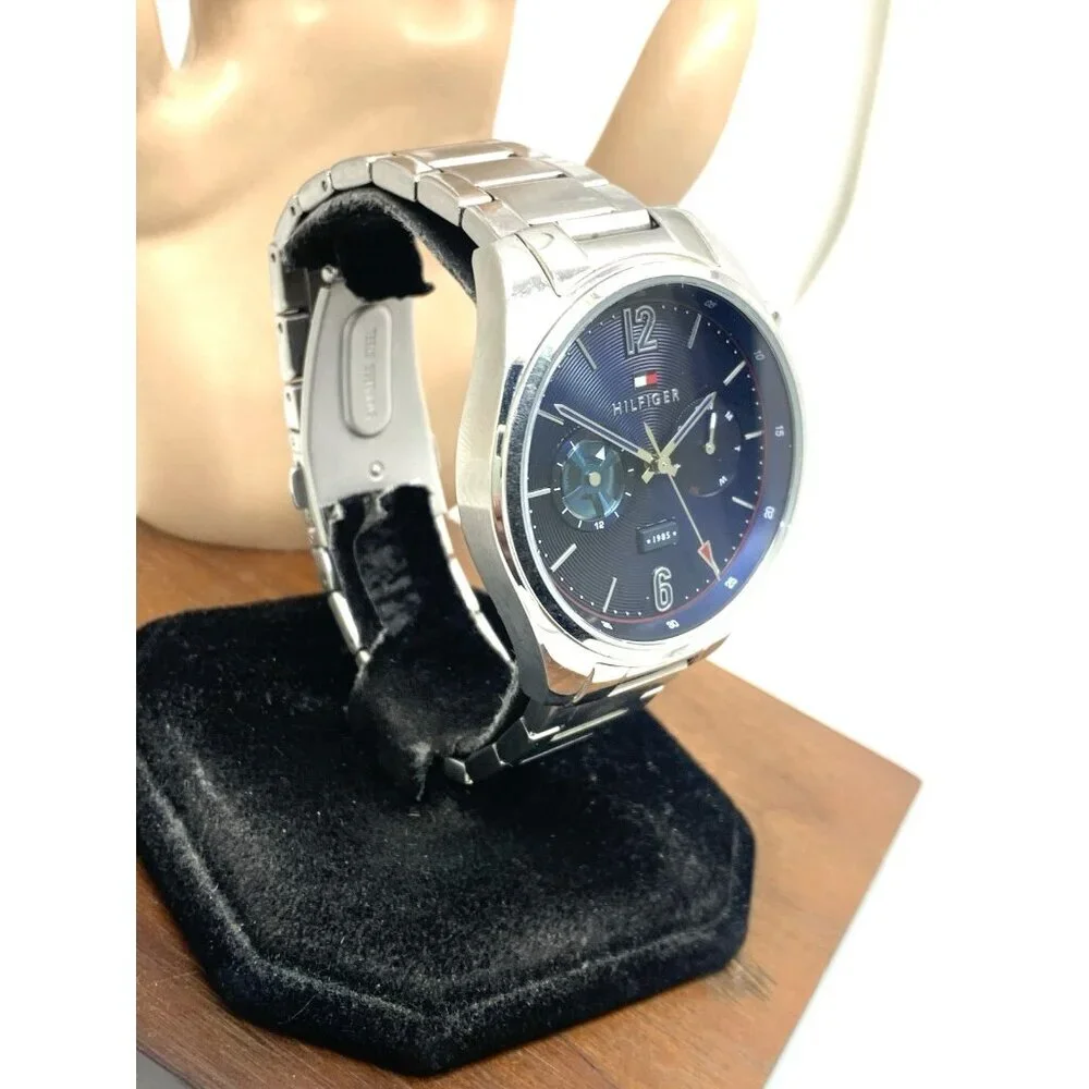 Tommy Hilfiger Men's Watch 1791551 Quartz Blue Dial Silver Stainless Steel 44mm