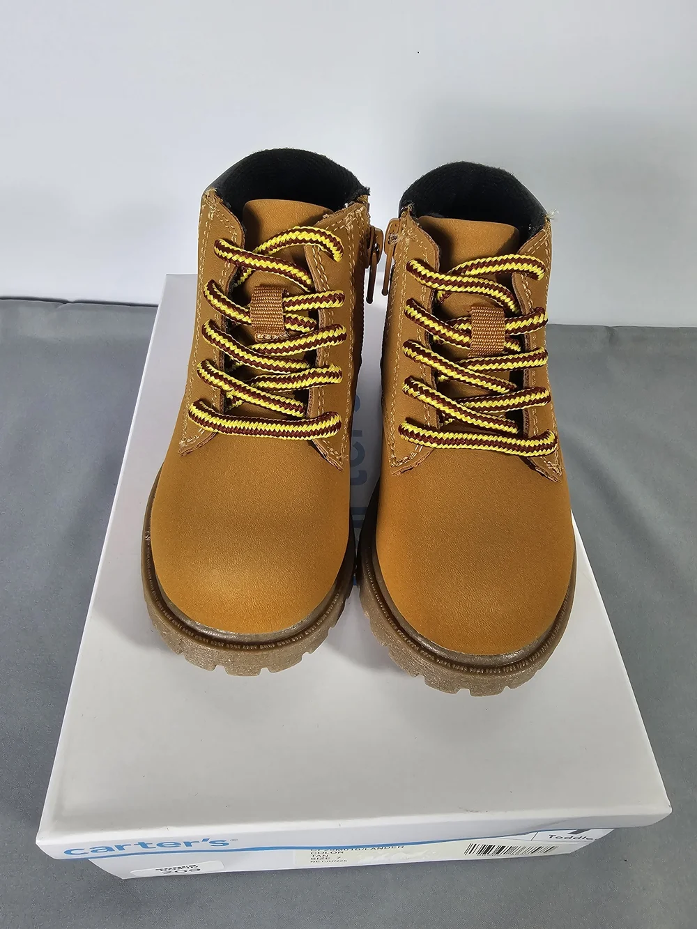 Carter's Lander Tan Toddler Lace-Up Boots Size 7 New With Box