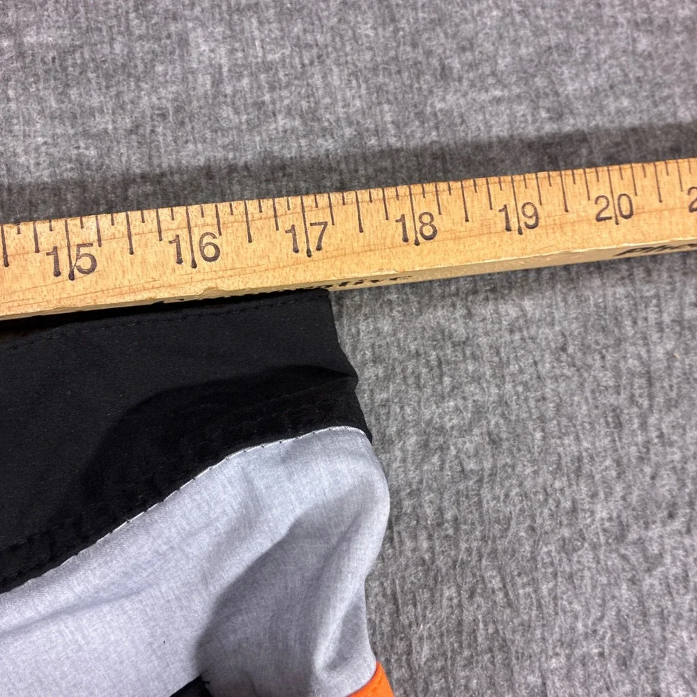 Burnside Board Shorts Mens 34 Black Orange Striped Graphic Print