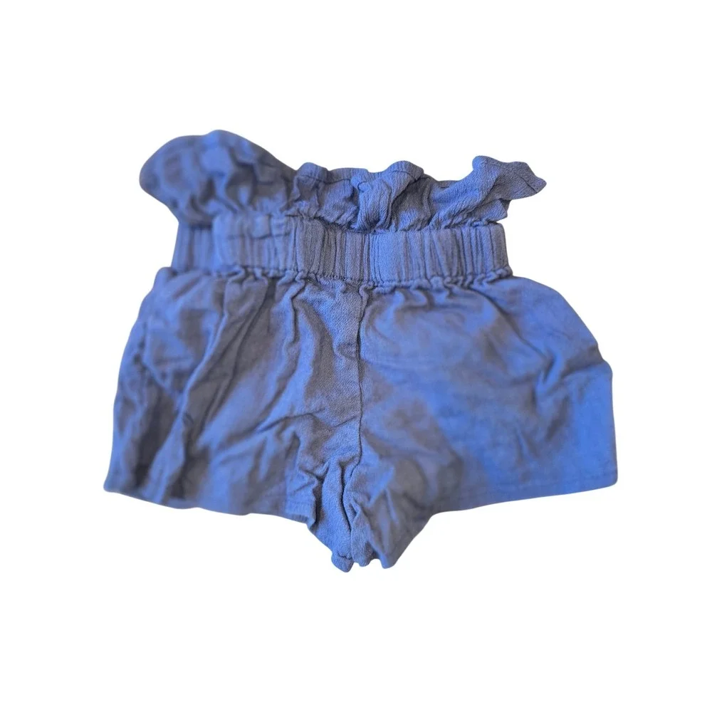 Old Navy Girls‎ Blue Paperbag Waist Shorts Cotton Viscose Blend 18-24 Months