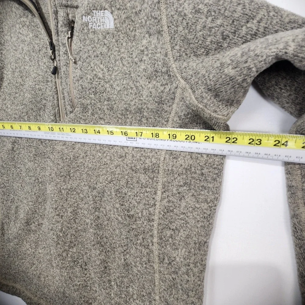 The North Face Men's 1/4 Zip Fleece Pullover Cozy Sweater Beige Size L‎