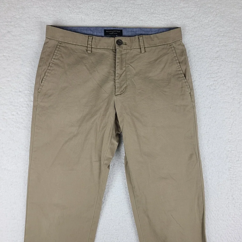 Banana‎ Republic Pants Mens 32x34 Acorn Brown Slim Straight Mason Chino Slacks