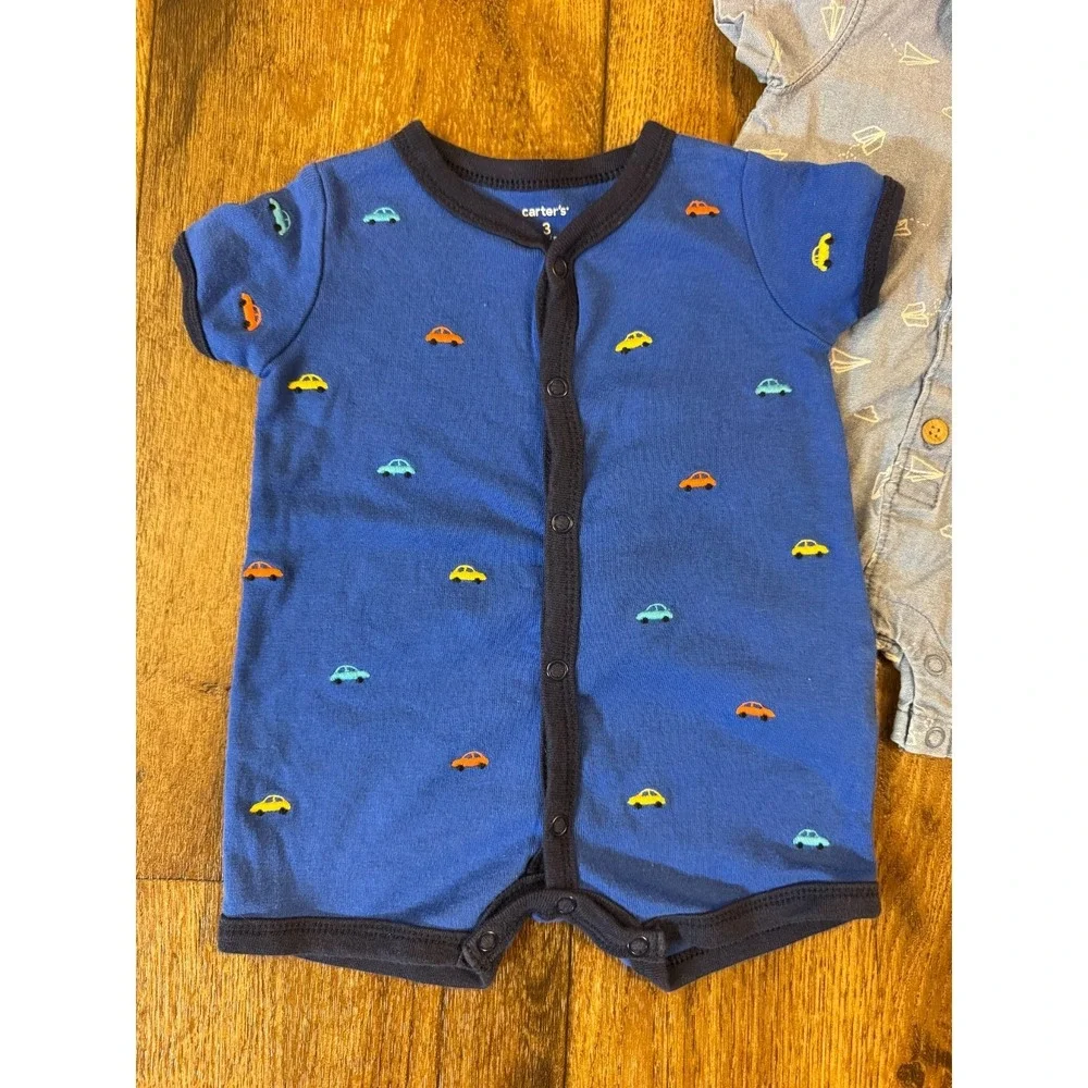 Carters Baby Boy 3 Months Summer Clothes‎ Bundle One Piece Outfits Lot Baseball
