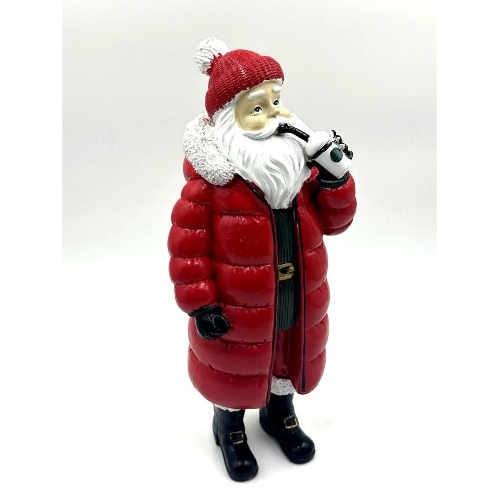 Christmas Santa Figurine 14 inch Red Puffer Coat Holiday Home Decor New