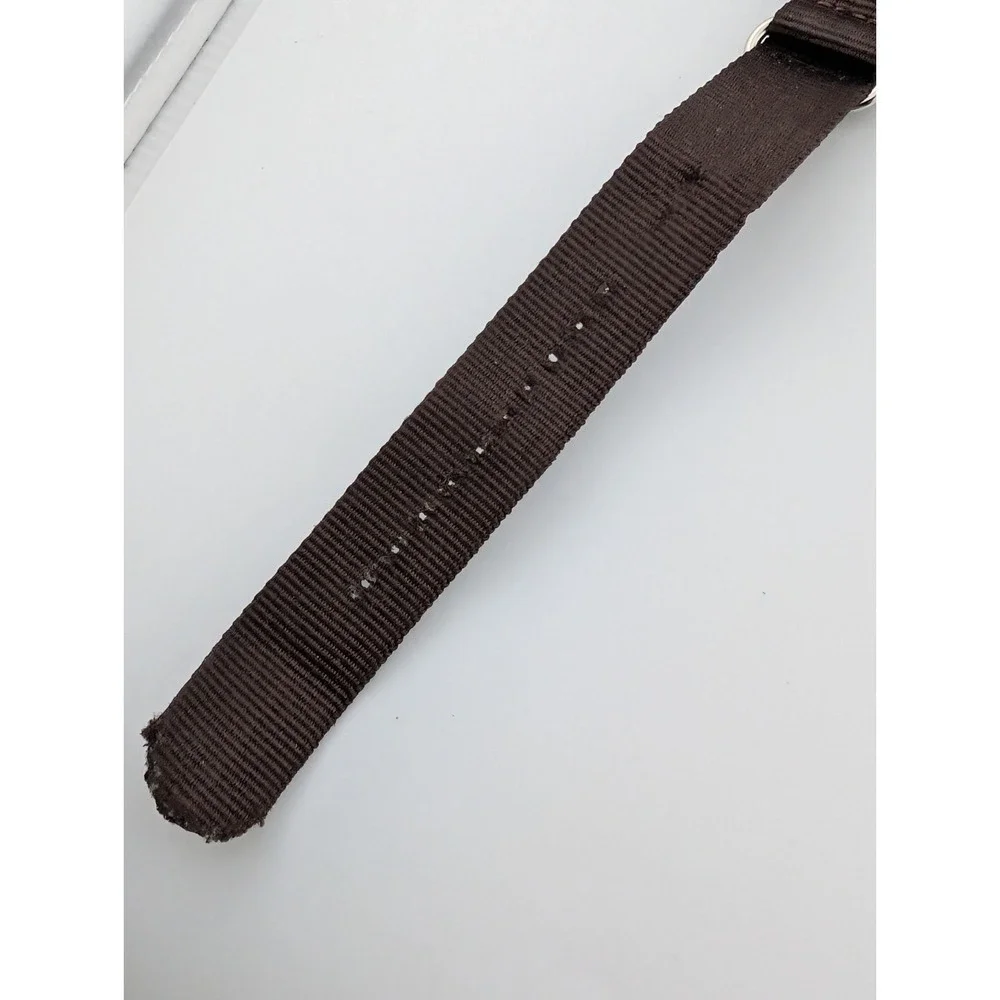 Xhilaration Watch Men 41mm Case Military Time Brown Canvas Strap-‎ New Battery