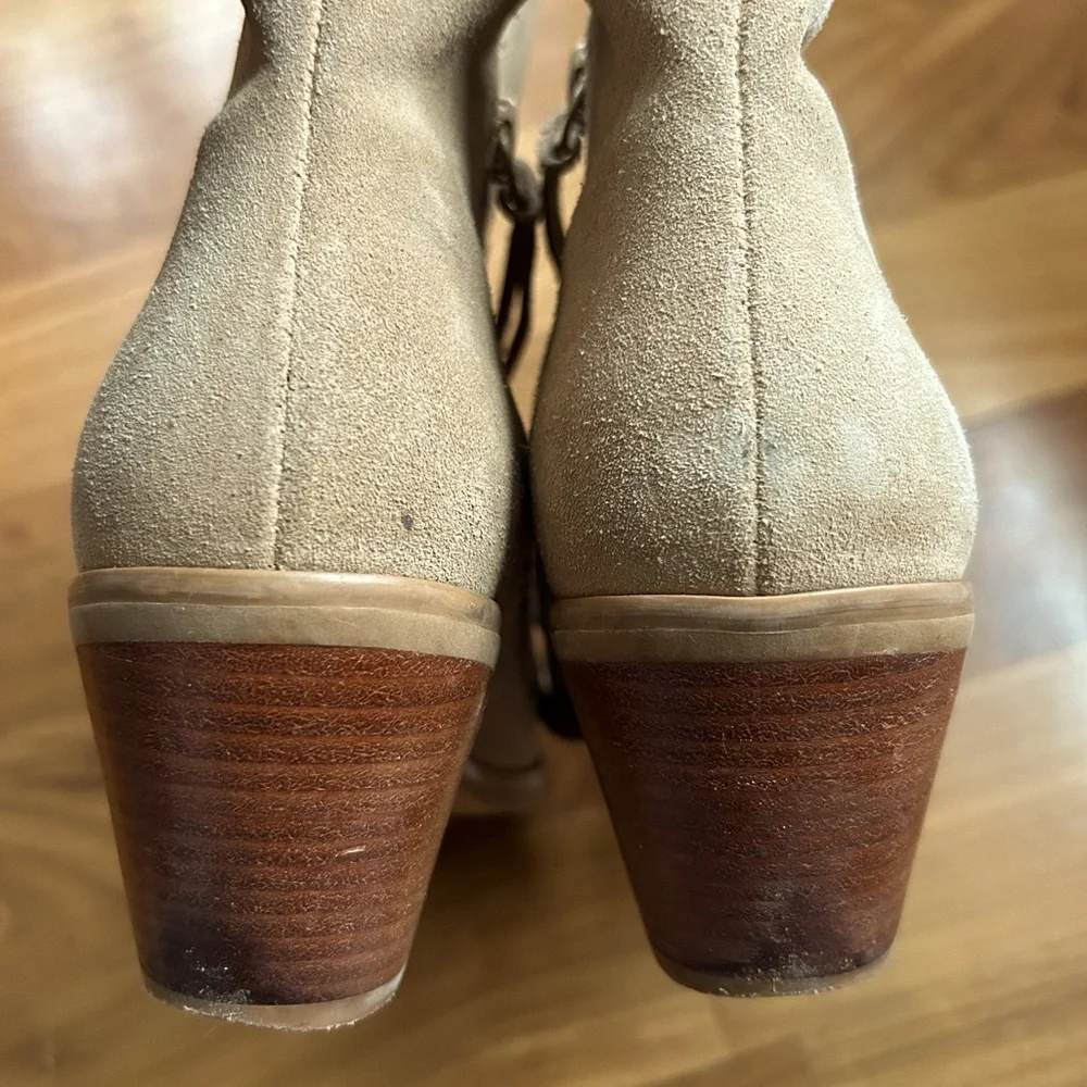 Rebecca Minkoff | Women’s taupe oiled suede Lulu ankle booties inside zip sz 7.5
