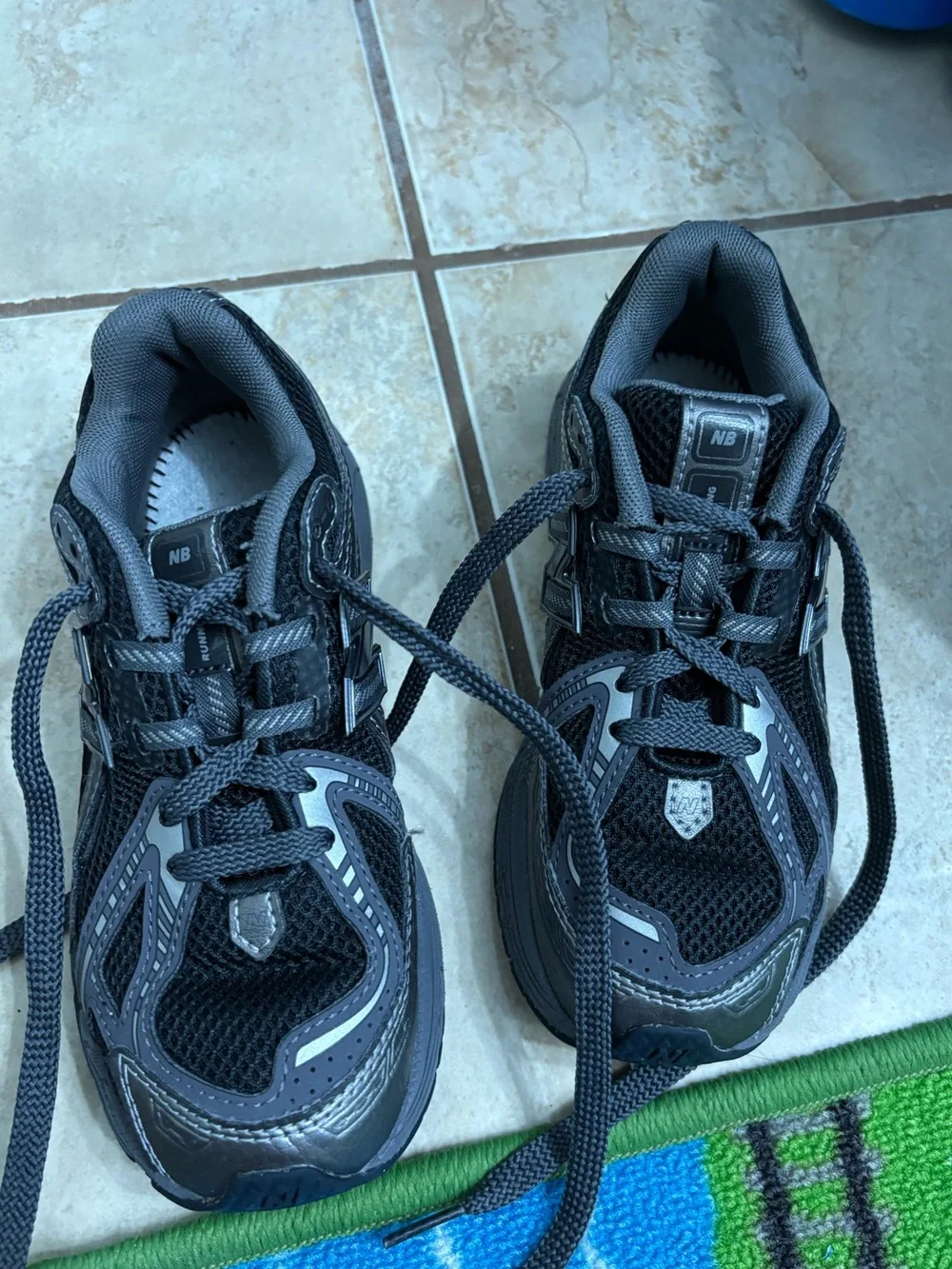 New Balance Kids' Dark Gray and Black Athletic Sneakers