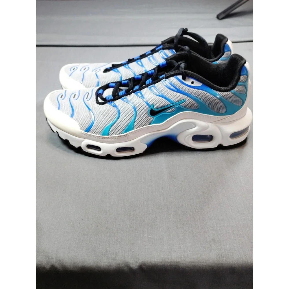 Nike Air Max Plus GS 7Y/WM 8.5 Grey Royal Blue CD0609‑019 Running Sneaker Shoes*