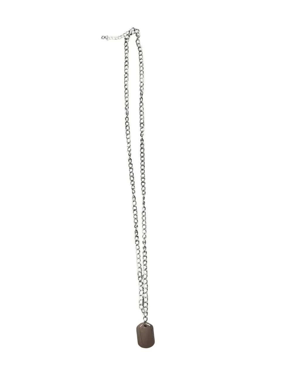 Andrew Christian Dog Tag Necklace Silver — One Size